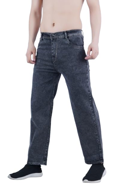 comfits Men's Loose Fit Baggy Jeans, Grey Denim-picture-10