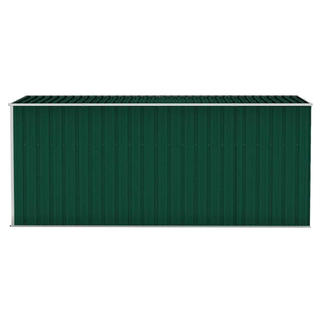 vidaXL Capanno Giardino a Parete Verde 118x382x178 cm Acciaio Zincato