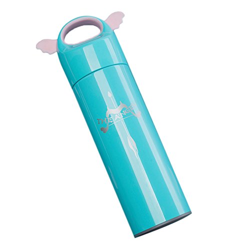Chinashow 13.7 OZ (400ml) Lovely Angle Wing Water Bottle Insulated Stainless Steel Water Bottle [cyan-blue]