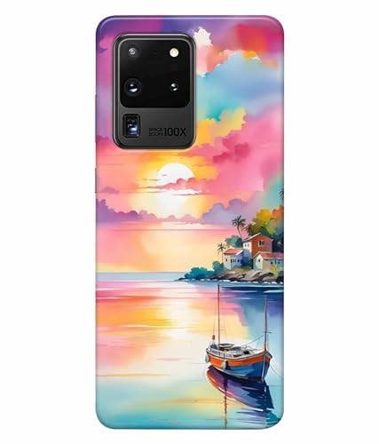 Image of Printed Hard Back Case Cover & Compatible for Samsung Galaxy S20 Ultra | Nature Painting Art (Multicolor) - D1180