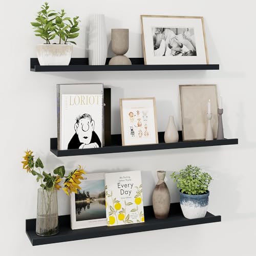 Axeman 30 Inch Floating Shelves | Black Picture Ledge Shelf