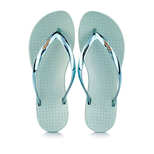 Tongs ergonomiques Coloko Dahlia nu-pieds confortables en métal chromé pour femme