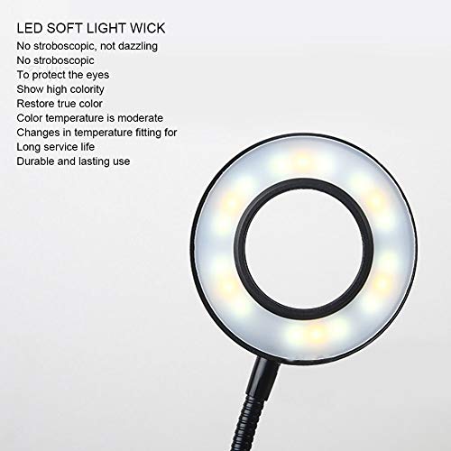Luce ad anello da scrivania per la cura degli occhi LED per trucco e tatuaggio Luce da lettura a clip per studiare e lavorare perfetta per nail art e extension per ciglia