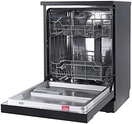 Russell Hobbs RHDW3B-M Freestanding Full Size Dishwasher, 5 Temperature Settings, 11 liters, Black, Noise level: decibels 49