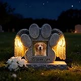 Unique Paw & Angel Wings Design: This pet memorial stone features an adorable paw shape adorned with delicate angel wings, infusing every detail with profound commemorative meaning. It serves as a heartfelt substitute for your beloved pet, staying by...