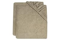 Jollein 2550-503-67058 Wickelauflagenbezug 2er Set Frottee - Basic olive (50x70 cm)