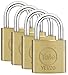 Price comparison product image Yale YE1/20/111/4 Brass Padlock, 20mm, pack of 4, suitable for gym lockers and luggage