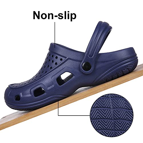 Beslip Unisex Garden Clogs Shoes Comfortable Slip-On Summer Beach Sandals For Women And Men, Navy Women Size 7-7.5 #TOP2