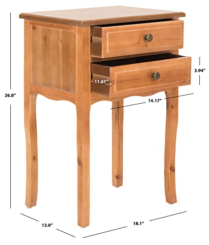 Safavieh Home Collection Lori Red Maple Wood 2-Drawer End Table #TOP1