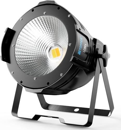 BETOPPER Luci Palco par led DJ Dmx512 100W COB Super Luminoso Bianco Caldo/Freddo Adatto per Spettacoli, Teatro, Chiesa, Matrimonio (LC001)