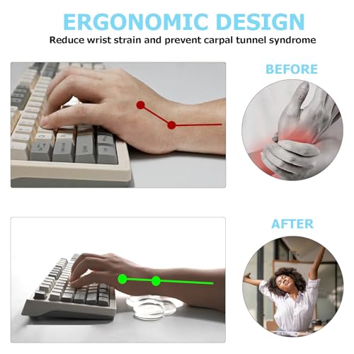 Gel Cloud Wrist Rest Keyboard, Cute Wrist Rest for Computer Keyboard, Ergonomic keyboard Wrist Rest and Soft Mouse Wrist Rest for Typing Pain Relief, Suitable for Office, Home, Computer, Gaming, Clear by NEENALO - Image 2