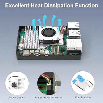 Vemico Raspberry Pi 5 16GB Kit with Pi 5 16GB Board, Active Cooler, Protective Case for Pi 5 Board, Card and Screwdriver (16GB RAM)
