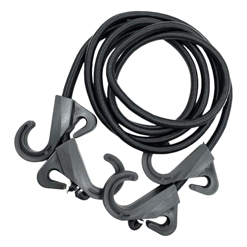 Sangle Élastique avec - 2m Sangles Élastiques Robuste pour Camping | Corde Extensible Sécurisée pour Usage Extérieur pour Moto, Coffre, Bateau, Tente, Randonnée et Bagages