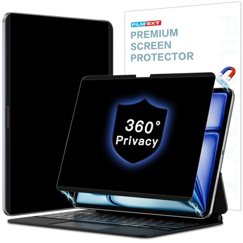 Image of Magnetic 4 Way Privacy Screen for iPad 10.2 Inch (2021 /2020 /2019, 9 /8 /7Gen) | Snap On Installation, Removable Anti Blue Light Glare Anti Fingerprint Screen Protector Privacy Filter