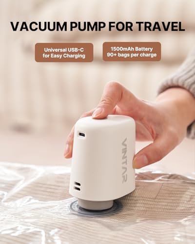 VINTAR Cordless Electric Travel Vacuum Pump for Storage Bags — view 2