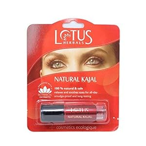 Lotus Herbals Natural Kajal 100% natural & Safe 4 g (Pack of 3)