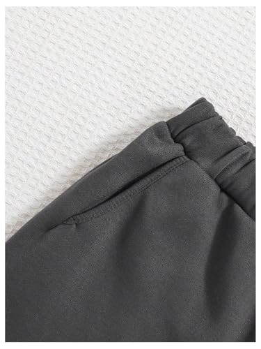 Image of Floerns Girl's 3 Piece Outfit Letter Patch Hoodie Jacket and Camisole Sweatpants Set Dark Grey 11Y