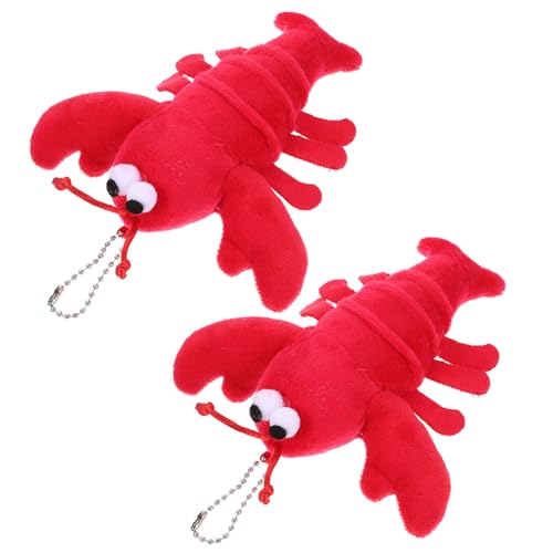 MOLUCKFU Colgante de Peluche de Pequeño Cangrejo Rojo Juguete Decorativo Suave con Relleno de Accesorio Adorable para Llaveros y Bolsos