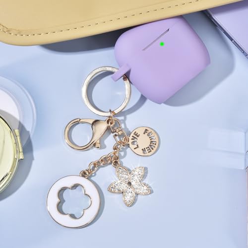 Image of Case for Apple Airpods 4 - VISOOM Airpods 4 Cases 2024 Cover Women Anti-Drop Silicone iPods 4 Earbuds Wireless Accessorie Charging Cases Girl Bling Keychain for Airpod iPods 4th Generation