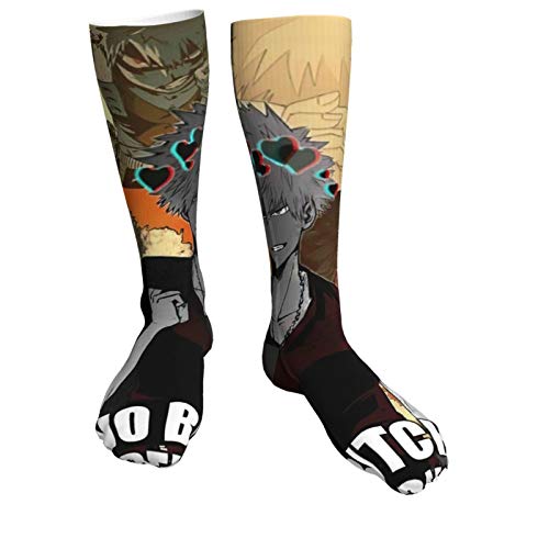 My H1ero Acad1emia bakugo katsuki Socks Anime Crew Socks Non-Slip Sports Unisex Socks for men Funny Sock Crew Socks Gifts for Men