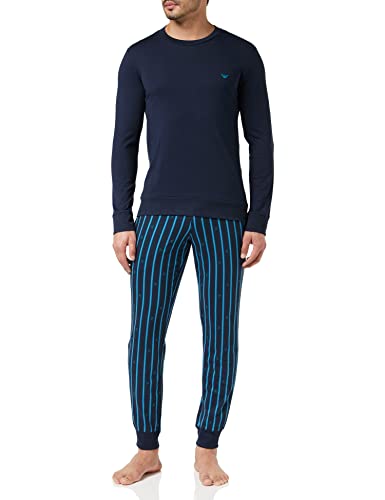 Emporio Armani Pyjamas Pattern Mix pour homme avec bords-côtes confortables