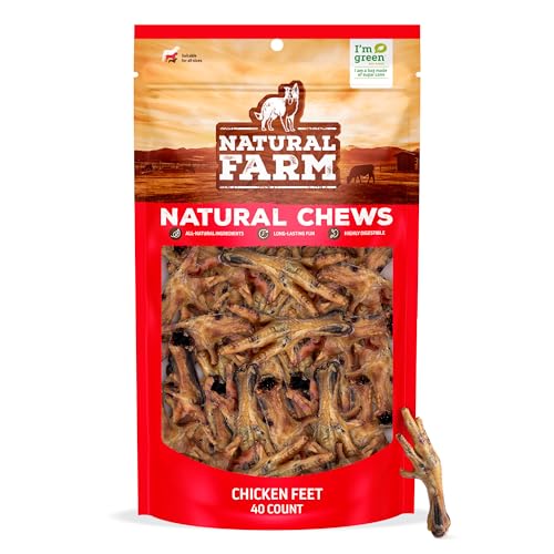 Natural Farm Nail-Free Chicken Feet Dog Treats (40 Pack), 100%