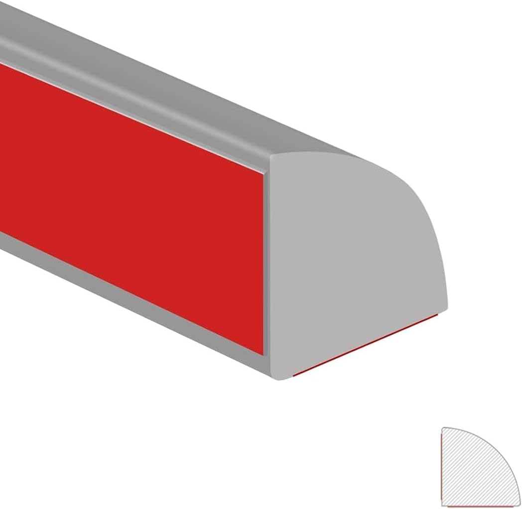 Minsezhi Flexible Quarter Round Molding,Flexible Molding Trim Self Adhesive,Quarter Round Trim,Peel and Stick Trim for Wall Edge Corner,Cabinet Edge,Countertops.(Grey)