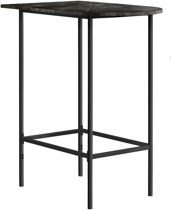 Monarch Specialties I Grey Marble and Charcoal Metal Spacesaver Bar, 24" x 36"