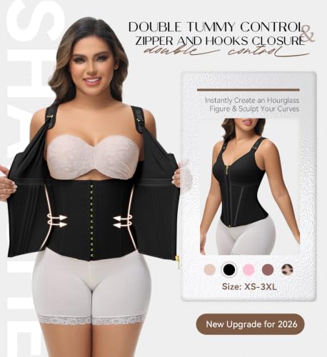 Image of SHAPSHE Waist Trainer Corset for Women Tummy Control Body Shaper with Bra