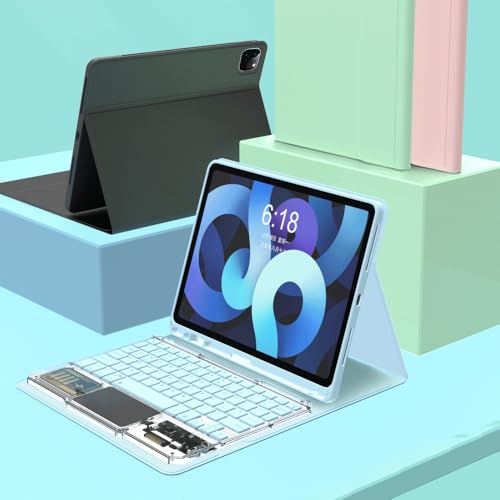 Étui clavier transparent iPad Pro 11 2024 rétroéclairé 7 couleurs protection - 3