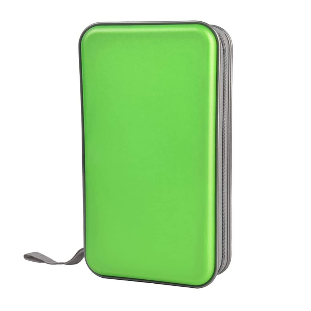 Imooreshine CD Holder CD Case Wallet DVD Binder DVD Organizer Storage Bag Hard Plastic 80 Capacity Portable Green
