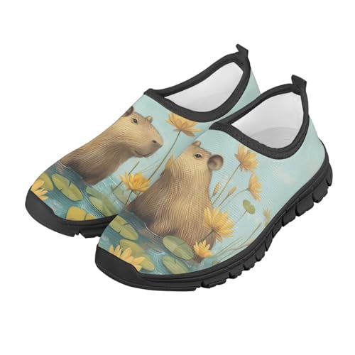 Capybara Shoes for Girls Breathable Mesh Walking Sneakers Lightweight Slip on Tennis Shoes Athletic Shoe2
