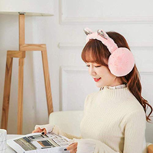 Fanct Women Cartoon Cat Ears Design Windproof Warm Adjustable Earmuffs #TOP4