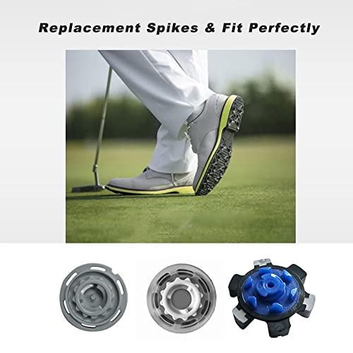 Merry Holidays Golf Shoe Spikes Replacement Kit 20 Count Spike And Wrench Shoe Brush Grey Blue #TOP3