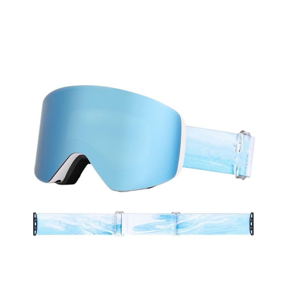 VCLUST Gogle motocyklowe magnetyczne szybkie wymiany podwójne warstwy profesjonalne zimowe gogle narciarskie przeciwmgielne gogle snowboardowe mężczyźni kobiety sprzęt narciarski (kolor: A)