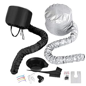 Mengger Set van 2 droogkappen voor haarkapjes, haardrogers, haardrogerkap, haardrogerkap, haardrogerkap, haardrogerdoek, tulband, haardroogdoek met 8 stuks haarkleuringsset.