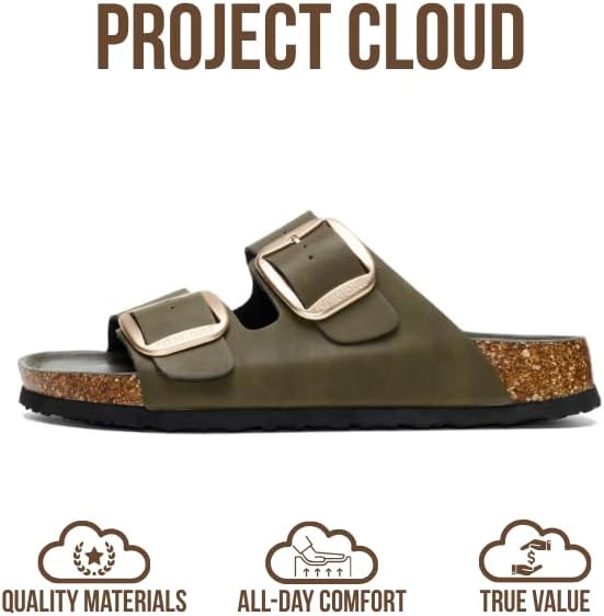 Project Cloud 100% Genuine Leather Flat Sandals for Women 2026 Comfortable Beach Essentials Womens Sandals Memory Foam Vacation Essentials Slides for Women Footwear (Santorini) - Image 4