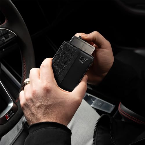 Image of Kings Loot Wallet for Men | Minimalist Slim RFID Blocking Leather Design with Cash Pocket & Card Pull Strap | Holds 1-12 Cards | Stylish & Durable Wallets | Supercar Collection (Midnight Luxe)