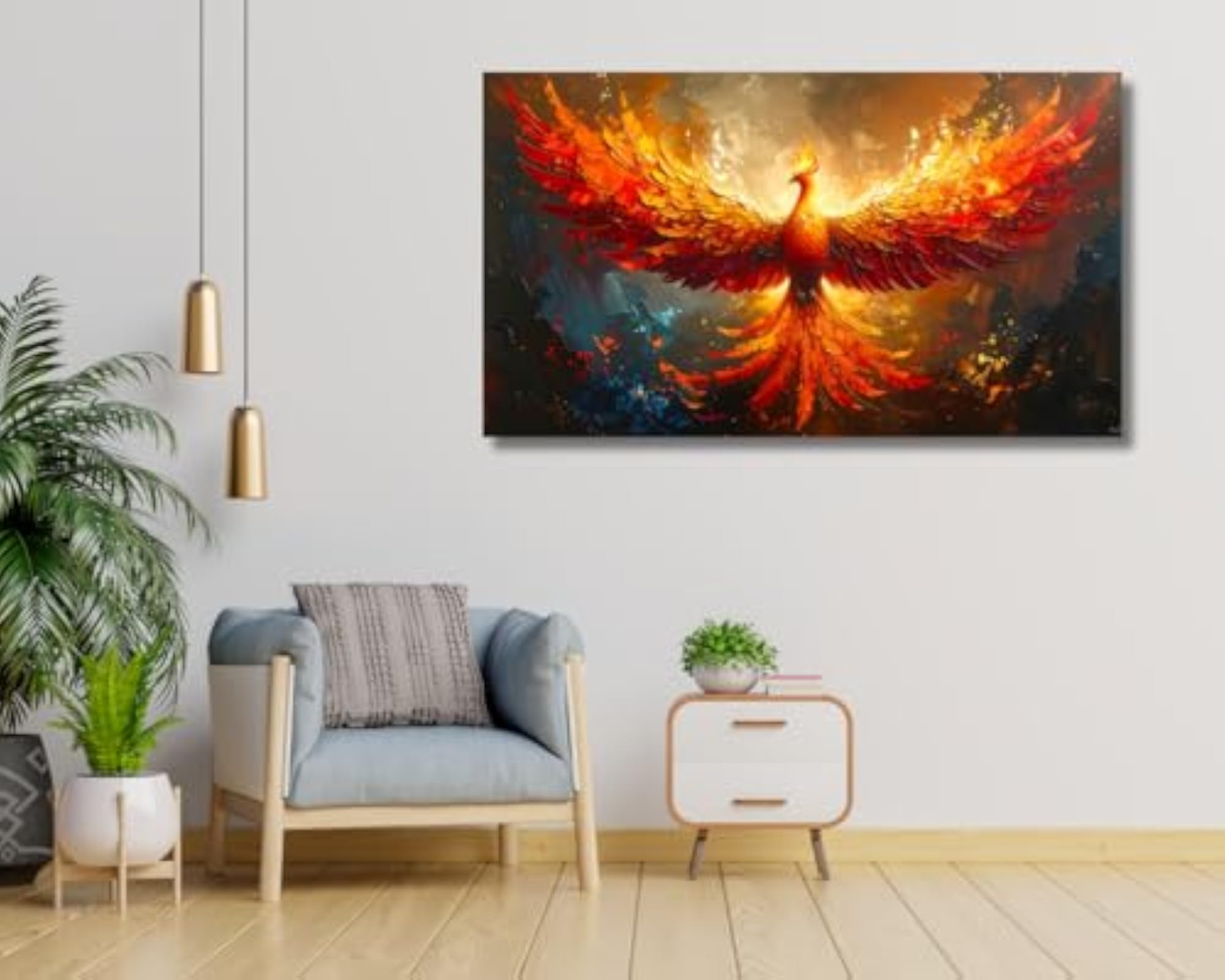 Artistic Premium Canvas Rising Phoenix Bird Painting