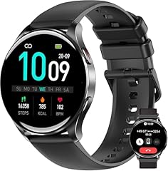 IOWODO Smartwatch Uomo Donna, 1.43" AMOLED Orologio Fitness Tracker con Effettua/Risposta Chiamate Bluetooth, Contapassi/Cardiofrequenzimetro/Sonno, Impermeabile IP68 per Android iOS Quadrante Rotondo