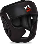 AQF Casque Boxe, MMA Entraînement Casque De Boxe, Casques De Sports De Combat, Boxing Tête Protection, Muay Thai Casque Integral pour Sparring, Kickboxing, Art Martiaux, Karaté Head Guard Noir (XL)