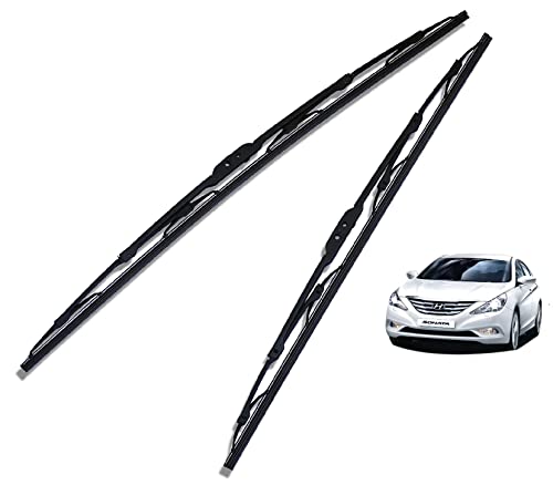 Image of Euro Care Metal Type Wiper Blade Compatibility with Hyundai Sonata Windshield Car Wiper Blade Size D-22,P-20