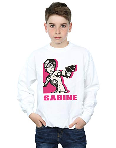 Absolute Cult Star Wars Boys Rebels Sabine Sweatshirt White 9-11 Years