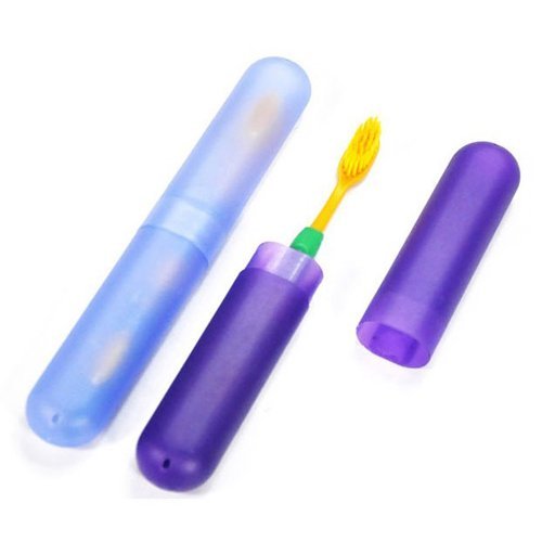 Sonline 2 x boites de brosse a dents pour le voyage Pratique et portable Couleur random