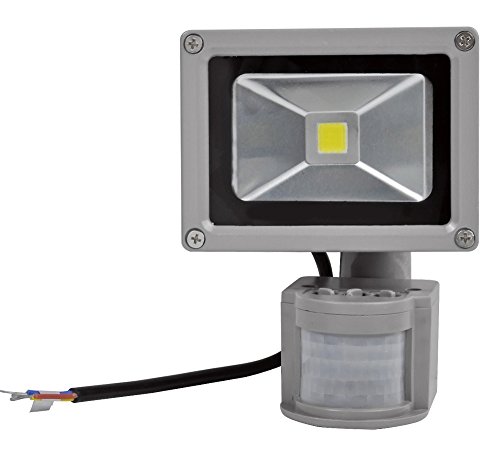 Greenmigo 10W LED Projecteur Extérieur/Intérieur Noir Spot Avec Détecteur de Mouvement IP65 85-265V Blanc Froid Cover