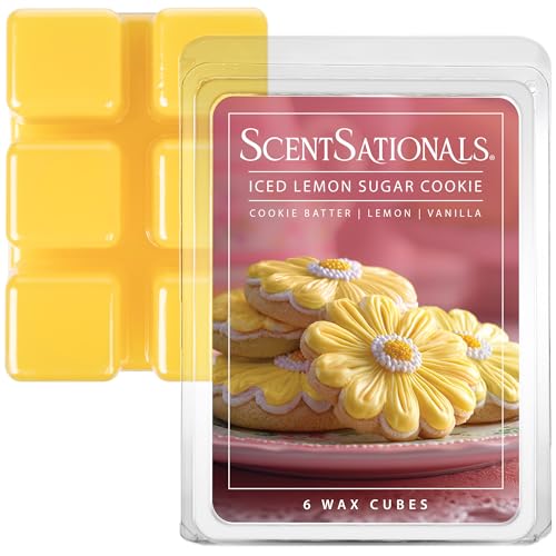 Scentsationals Wax Melts, Wax Cubes Strong Scent - Iced Lemon Sugar Cookies - Long Lasting Scented Wax Melts for Warmer, 2.5 oz (6 Cubes)