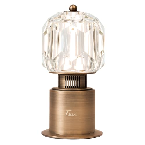 Fuse Soluna Crystal Bluetooth Speaker Lamp | Hand Polished Prism Table Lamp with Built-in Speaker | Bluetooth 5.3, Rechargeable Battery | Modern Luxury Ambient Light for Bedroom, Desk, Living Room