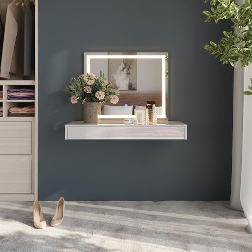 Vicco Tavolo da toeletta Sherry, Bianco, 100 cm 2 parti