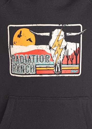 Rock & Roll Denim Boys' Dale Brisby Radiator Ranch Graphic Hoodie, Black, M2