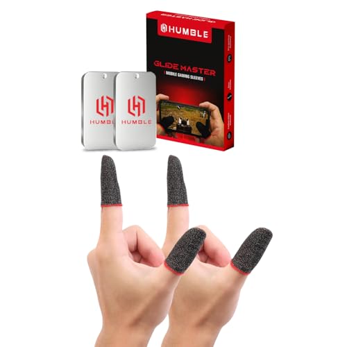 Image of Humble Thumb & Finger Sleeves for Mobile Game (4 Pieces) Pubg, Cod, Freefire Anti-Slip Gaming Sleeve, Sweat-Proof, Pro Mobile Gaming Accuracy, Breathable, Washable & Universal Fit with Metal Carry Box